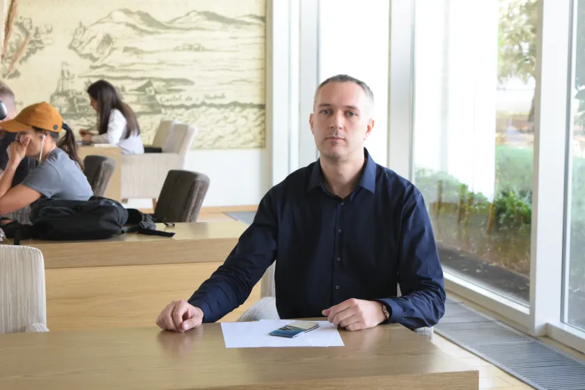 Matija Spanic at his desk