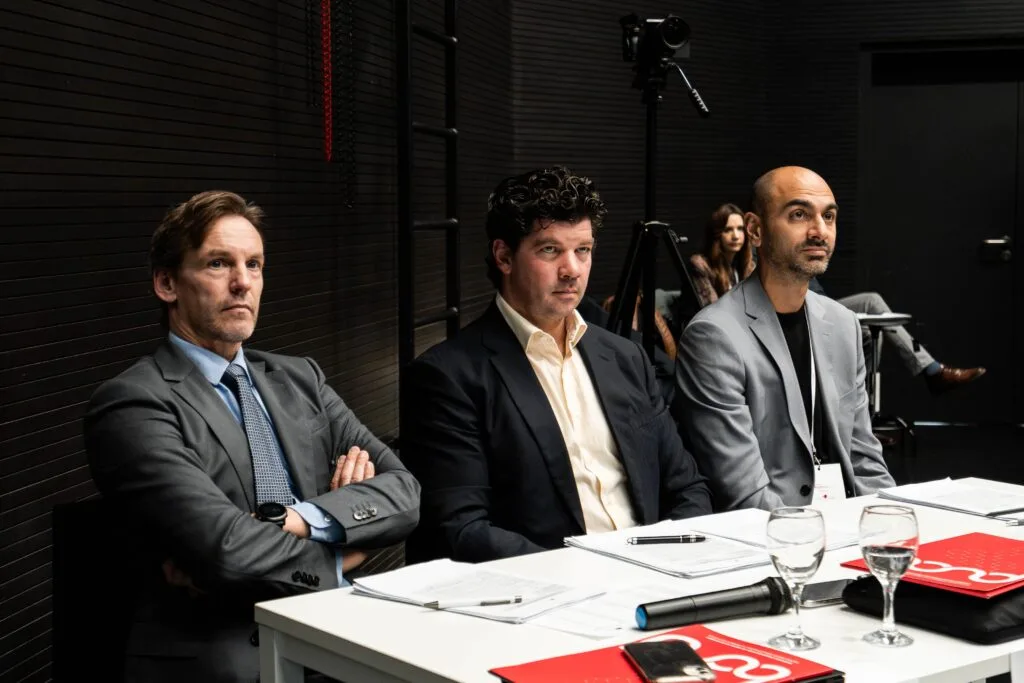 Jury listening to the pitch